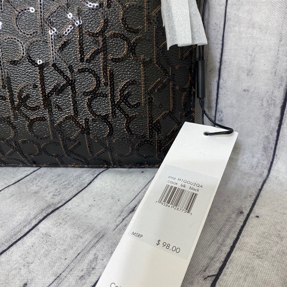 NEW! CALVIN KLEIN WOMENS SEQUIN CLUTCH WRISTLET - Picture 4 of 9